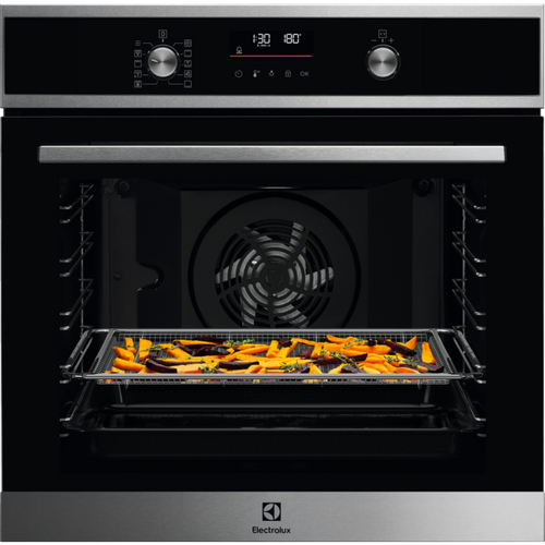Electrolux, EOM6P46X, 72L Multifunction Oven with Pyrolytic Cleaning and Air Fry Function, Black