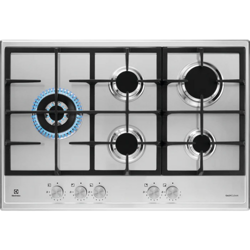 Electrolux, KGS75662SX, 75cm Wide Stainless Steel Gas Hob with 5 Burners, Stainless Steel