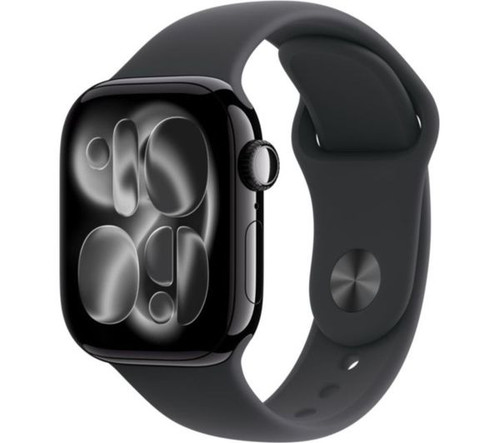 Apple, MEQU4MP/A, Watch 11 42mm Black Aluminium Case with Black Sports Band M/L, Black
