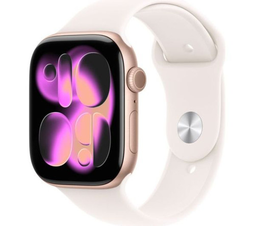 Apple, MEV64MP/A, Watch 11 46mm Rose Gold Aluminium with Light Blush Sport Band S/M, Pink