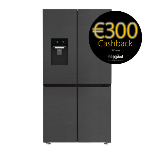Whirlpool, WHGF6564XK4UK, 565L 4 Door Total No Frost American Fridge Freezer with ProFresh, Dark Inox