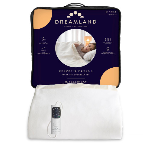 Dreamland, 16924, Single Overblanket, White