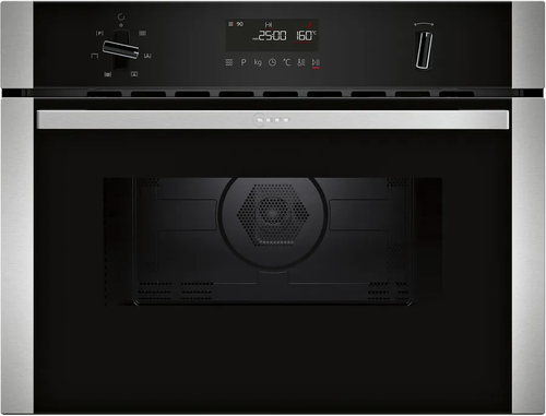 Neff, C1AMG84N1B, N 50 Built-In Microwave Oven with Hot Air, Black Stainless Steel