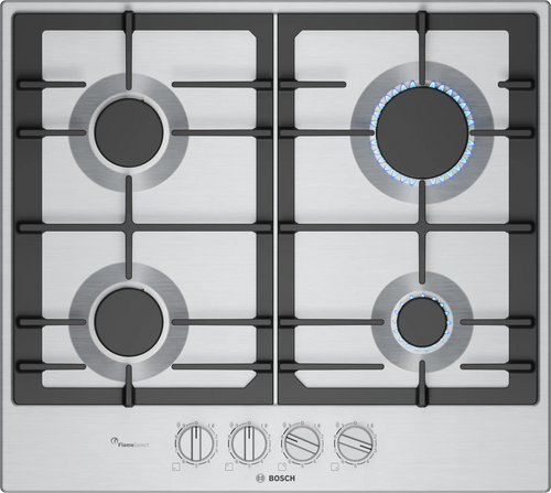 Bosch, PCP6A5I90, Series 6 60cm Gas Hob, Stainless Steel
