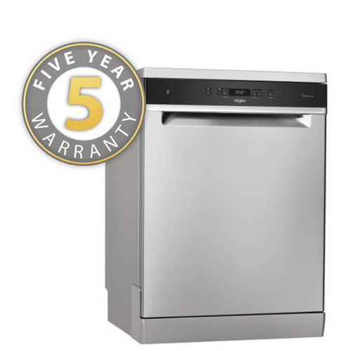 Ex Display Whirlpool, WFC3C33PFXUK, 14 Place Stainless Steel Freestanding Dishwasher, Inox