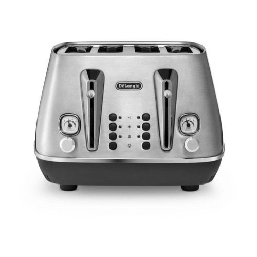 De'Longhi, CTI4003.M, Distinta X Silver Stainless Steel Four Slot Toaster