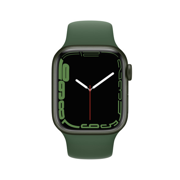 Apple, MKN03B/A, Watch Series 7 GPS 41mm Green Aluminium Case With Clover Sport Band, Green