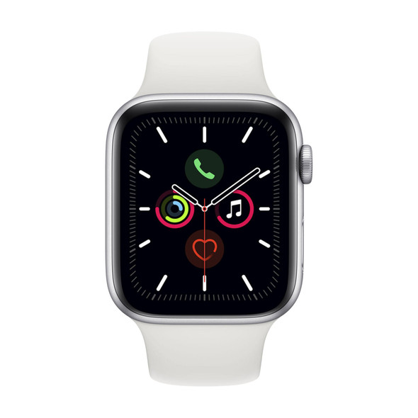 Apple, MWVD2B/A, Watch Series 5 44mm Silver Aluminium/White Sport Band, Silver