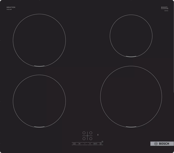 Bosch, PUE611BB5E, 60cm Serie | 4 Induction Hob, Black Bosch, PUE611BB5E, 60cm Serie | 4 Induction Hob, Black