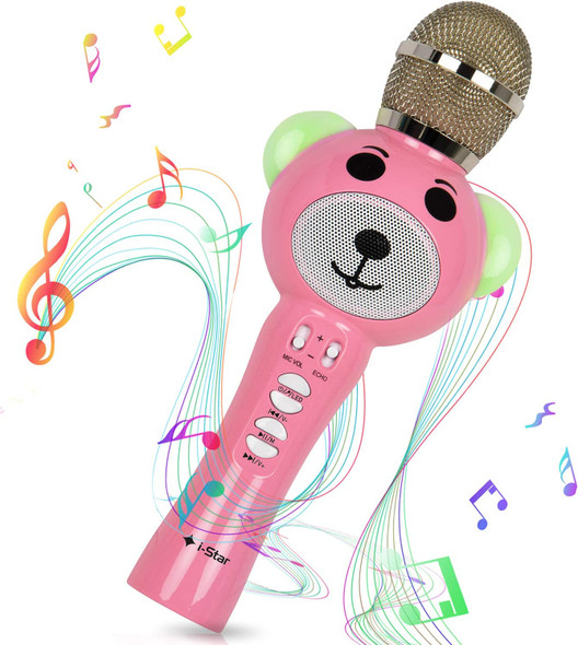 istar, 90043PI, Kids Karaoke Microphone, Pink