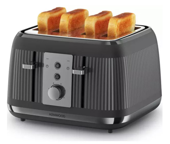 Kenwood, TFP30.000GR, Dusk 4 Slice Toaster, Grey with toast Kenwood, TFP30.000GR, Dusk 4 Slice Toaster, Grey with toast
