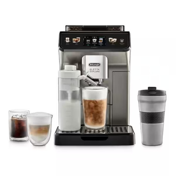 De'Longhi, ECAM450.86.T, Eletta Explore Bean to Cup Coffee Machine with Cold Brew Technology, Titanium