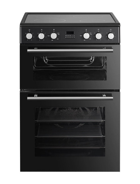 Powerpoint, P06C2MDBL, 60cm  Double Oven and Ceramic Hob, Black