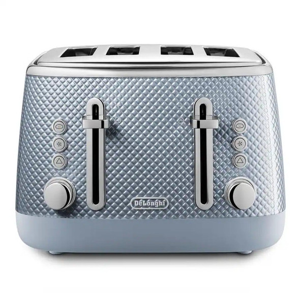 De'Longhi, CTL4003.GY, Blue Luminosa 4 Slice Toaster, Blue