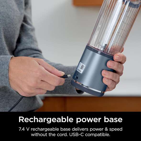 Ninja, BC151UKNV, Blast Cordless Portable Blender, Denim Blue - Rechargeable Power Base Ninja, BC151UKNV, Blast Cordless Portable Blender, Denim Blue - Rechargeable Power Base