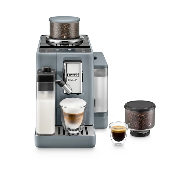 De'Longhi, EXAM440.55.G, Rivelia Fully Automatic Bean-to-Cup Coffee Machine, Pebble Grey