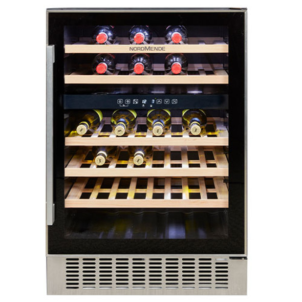 NordMende, WC46IX, 600mm Built In Wine Cooler Dual Zone 46 Bottles, Black