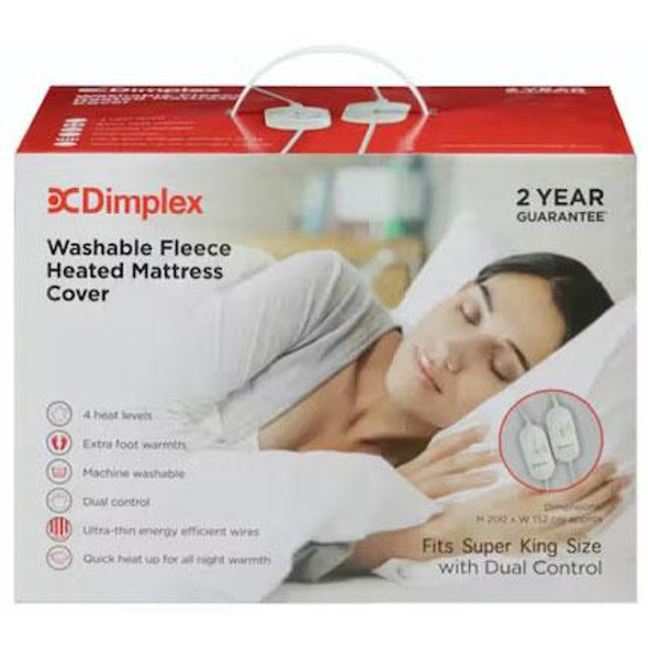 Dimplex, DMC3004, Mattress Cover Fleece Super King Size, White Dimplex, DMC3004, Mattress Cover Fleece Super King Size, White