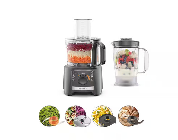 Kenwood, FDP31.170GY, MultiPro Compact Food Processor & Blender, Grey