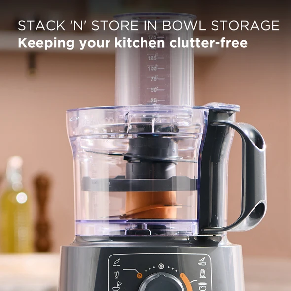 Kenwood, FDP31.170GY, MultiPro Compact Food Processor & Blender 800W, Grey