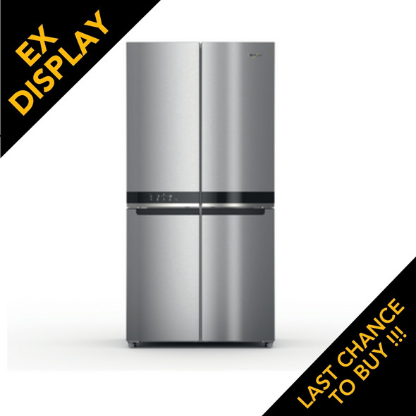 Ex-display Whirlpool, WQ9B2LG, French Door 90cm Fridge Freezer 4 Door, Silver