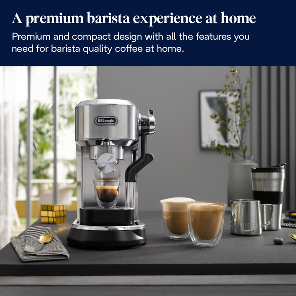 De'Longhi, EC950.M, Dedica Maestro Plus Espresso Coffee Machine, Stainless Steel