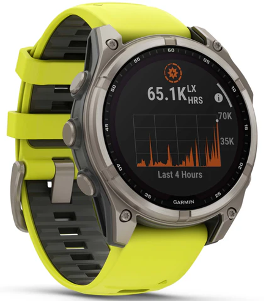 Garmin, 010-02906-21, Fenix 8 47mm Sapphire Solar, Titanium Yellow