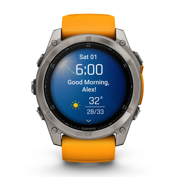 Garmin, 010-02905-11, Fenix 8 51mm AMOLED Sapphire, Orange