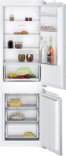 Neff, KI7861FE0G, Built-in Fridge-Freezer with freezer at bottom, White