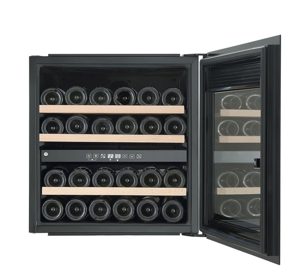 PowerPoint, P39AD36B, Dual Zone Wine Cooler 36 bottles Built In, Black