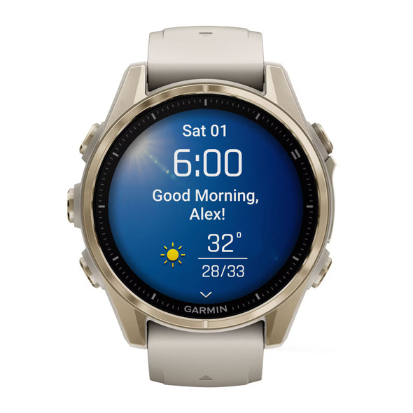 Garmin, 010-02903-11, Fenix 8 43mm AMOLED Sapphire, Premium Gold