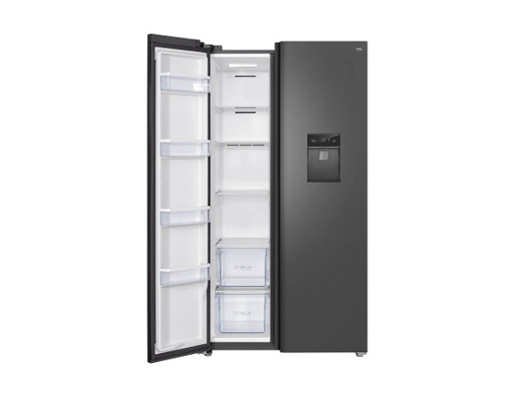 TCL, RP631SSE0UK, 92cm 631L Side-by-Side Fridge Freezer Quartz, Grey