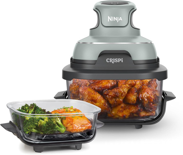 Ninja, FN101UKSG, CRISPi 4-in-1 Portable Glass Air Fryer, Sage
