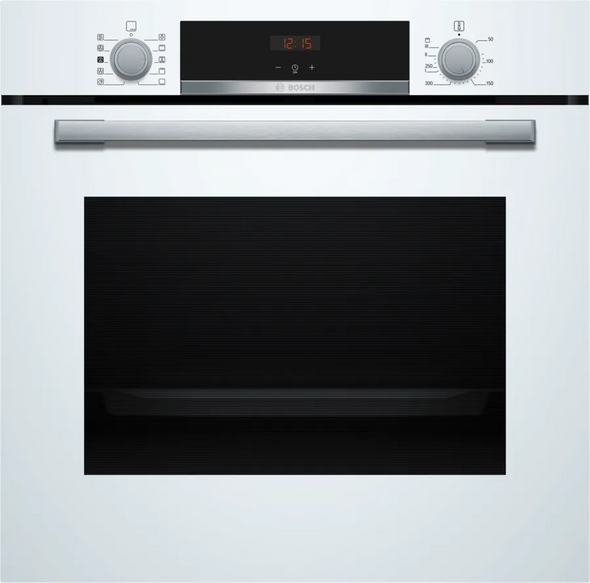 Bosch, HQA534BW3B, Series 4 Built-in oven with added steam function 60 x 60 cm, White