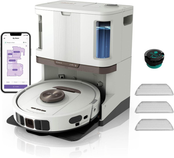 Shark, RV2800ZEUKWH, PowerDetect NeverTouch Pro 2-in-1 Self-Empty, Self-Refill & Self-Clean Robot Vacuum & Mop, White