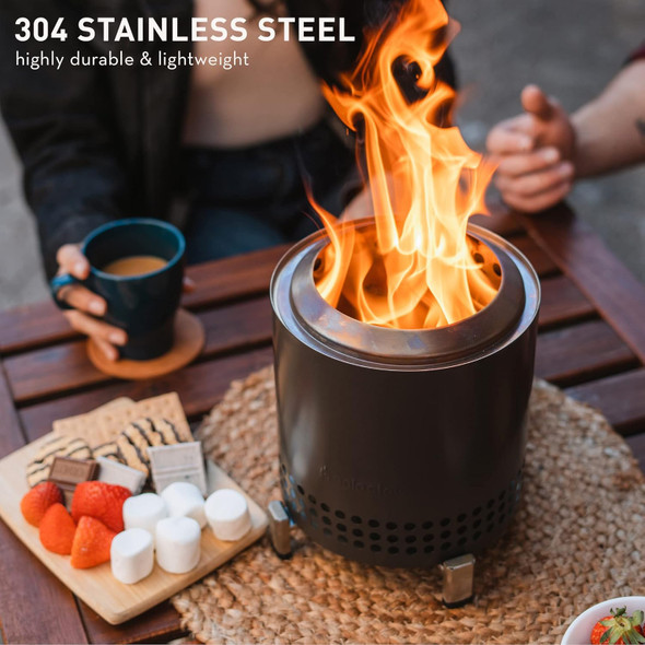 Solo Stove, MESAXLSSTEEL, Mesa XL Tabletop Fire Pit with Stand Low Smoke Outdoor Table Top Fire Pit, Stainless Steel