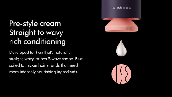 Dyson, 521874-01, Pre-Style Cream: Straight to wavy rich conditioning, Purple