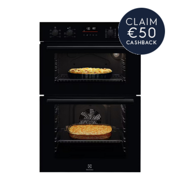 Electrolux, EDFDC46K, 61/42L Built-In Double Multifunction Oven, Black