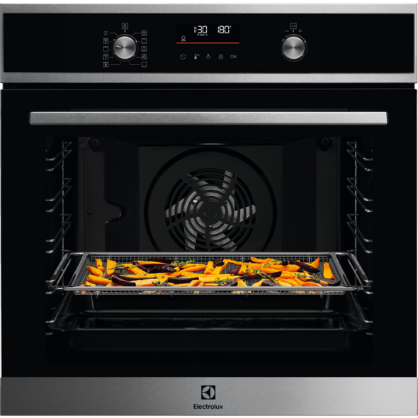 Electrolux, EOM6P46X, 72L Multifunction Oven with Pyrolytic Cleaning and Air Fry Function, Black