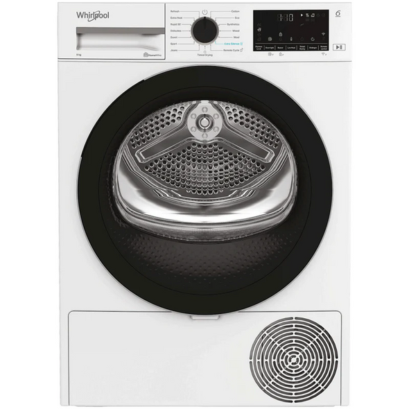 Whirlpool, WDH09D7WIRE, 9kg Heat Pump Tumble Dryer, White Whirlpool, WDH09D7WIRE, 9kg Heat Pump Tumble Dryer, White