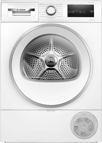 Bosch, WTH85224GB, Series 4 Heat Pump Tumble Dryer 8kg, White