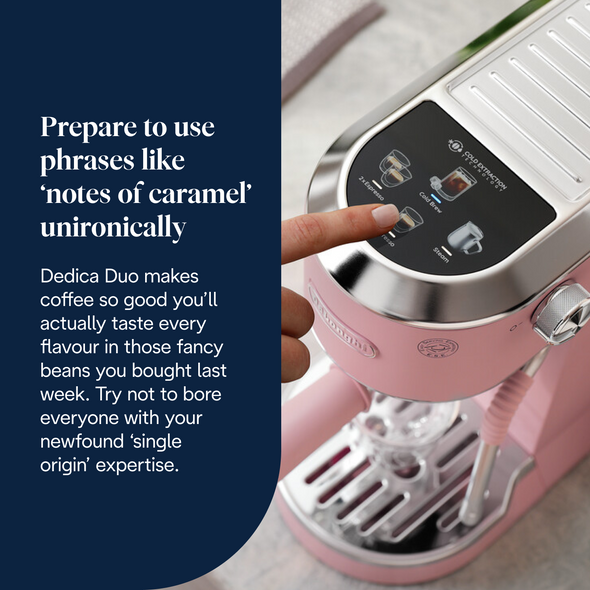 De'Longhi, EC890.PK, Dedica Duo Espresso Coffee Machine with Cold Brew, White