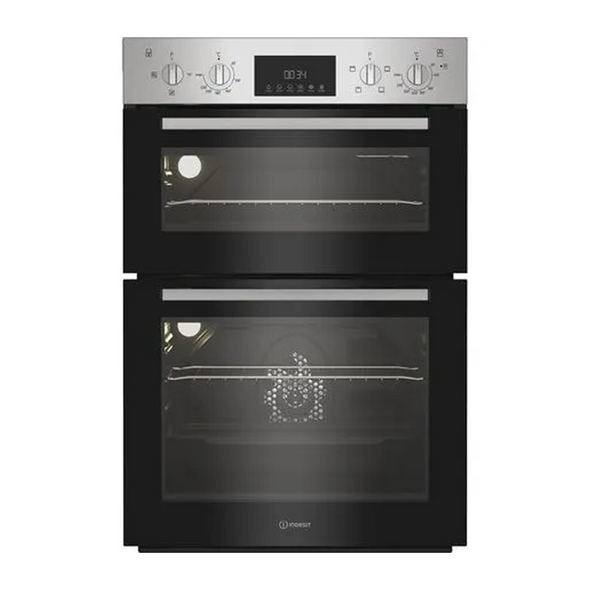 Indesit, DII10DIX, Built-In Electric Fan Double Oven, Stainless Steel