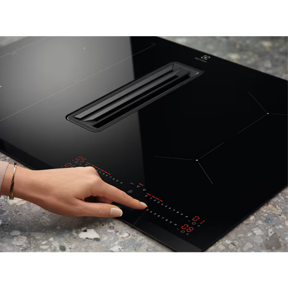 Electrolux, LCC83443, 78CM 4 Zone Induction Combo Hob Hood, Black