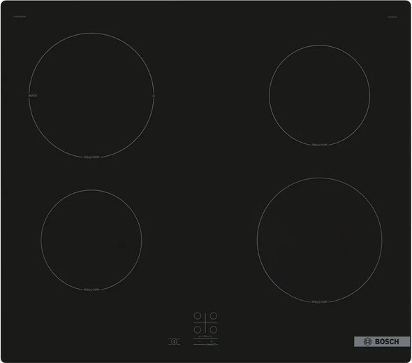 Bosch, PUG61RAA5B, Series 2 Induction Hob 60 cm Surface Mount Without Frame, Black