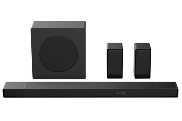 Hisense, AX5140Q, AX Series 5.1.4ch Soundbar with Wireless Subwoofer and Rear Speakers, Black