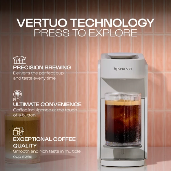 De'Longhi, ENV200.WH, Nespresso Vertuo Up Pod Coffee Machine, White