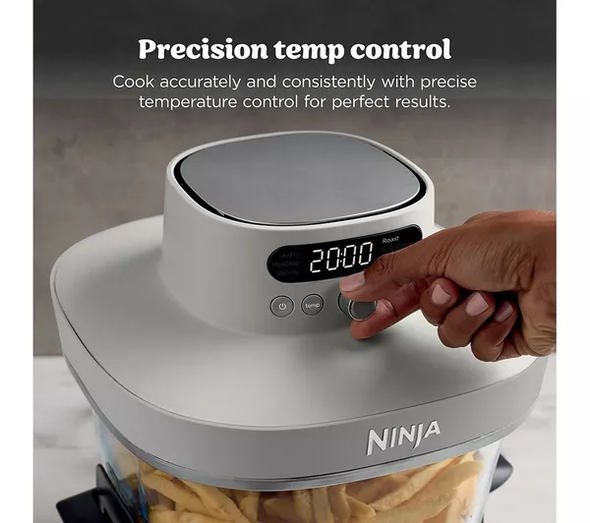Ninja, AS101UKLG, CRISPi PRO 7-in-1 Glass Air Fryer, Cream