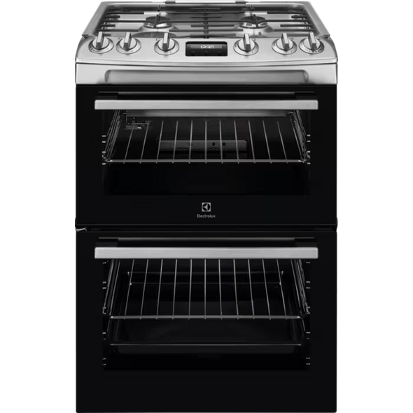 Electrolux, LKG615110X, 60cm Double Oven Cooker Gas Hob, Stainless Steel