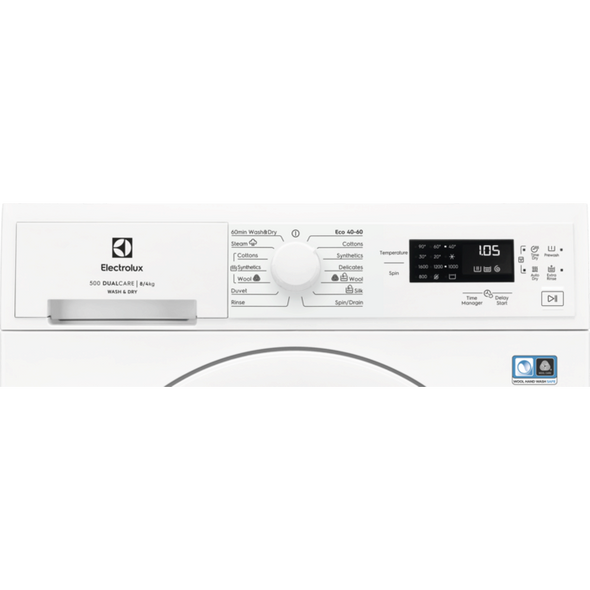 Electrolux, EWDK5846B, 8kg/4kg Freestanding Washer Dryer, White